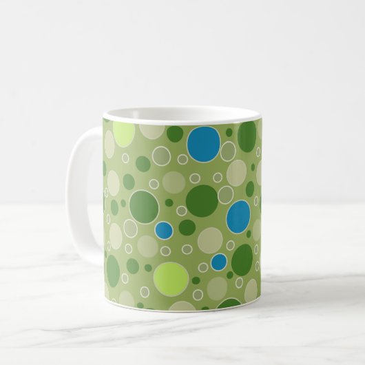 Mug points multicolores rétro vert (Devant gauche)