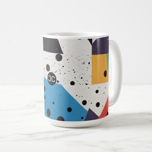 Mug Points noirs en papier collage (Devant droit)