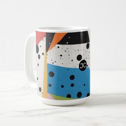 Mug Points noirs en papier collage (Devant gauche)