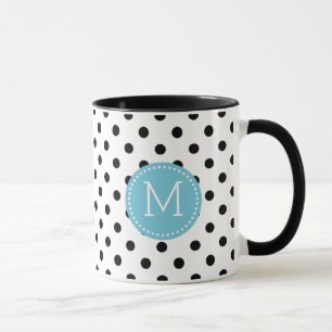 Mug Points noirs et blancs avec des accents bleus