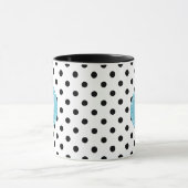 Mug Points noirs et blancs avec des accents bleus (Centre)