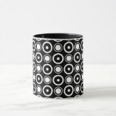 Mug Points noirs et blancs élégants sur fond noir (Centre)