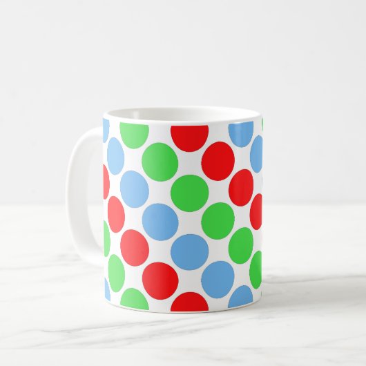 Mug Points noirs et blancs rétro années soixante multi (Devant gauche)