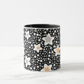 Mug Points noirs et blancs rétro avec des étoiles (Centre)