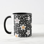 Mug Points noirs et blancs rétro avec des étoiles (Gauche)