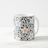 Mug Points noirs et blancs rétro avec des étoiles (Devant droit)