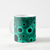 Mug Points noirs modernes sur turquoise (Devant gauche)