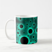 Mug Points noirs modernes sur turquoise (Gauche)