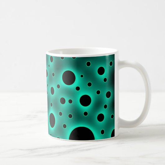 Mug Points noirs modernes sur turquoise (Droite)