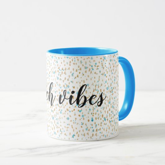 Mug Points Ocean Blue Gold Sand (Devant droit)