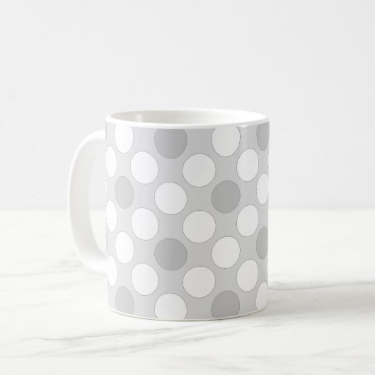 Mug Points polka gris clair à la mode (Devant gauche)