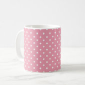 Mug Points polka sur fond rose (Devant gauche)