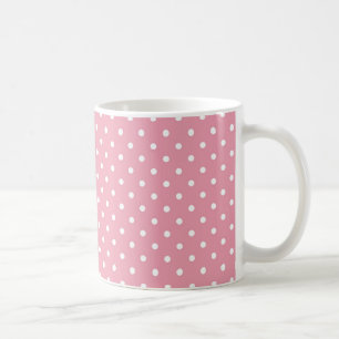 Mug Points polka sur fond rose