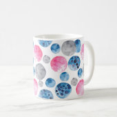 Mug Points roses bleus gris (Devant droit)