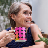 Mug Points roses et orange