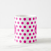 Mug Points roses sur fond blanc Texte élégant (Centre)