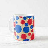 Mug Points Rouge Et Bleu Sur Tan (Devant gauche)