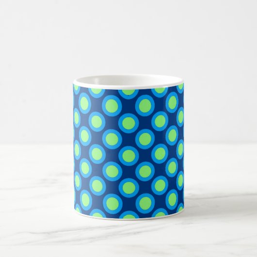 Mug Points tournés rétros, bleu cobalt et vert clair (Centre)