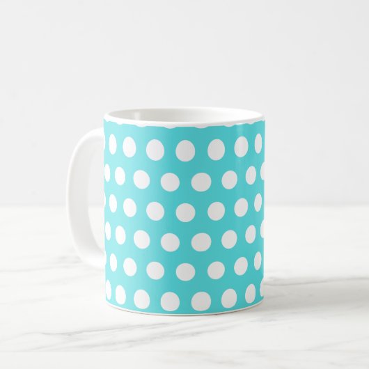 Mug Points turquoise bleu (Devant gauche)