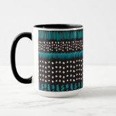 Mug Points Turquoises noirs Zigzags Motif (Gauche)