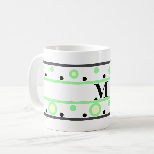 Mug Points verts et crème Monogram (Devant gauche)