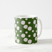 Mug Points verts feuillus rose initial (Devant droit)