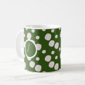 Mug Points verts feuillus rose initial (Devant gauche)