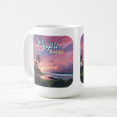 Mug Poipu Kauai Hawaii Plage Palmiers Rétro (Devant gauche)
