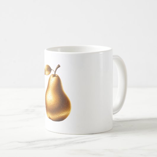 Mug Poire dorée luxueuse (Devant droit)