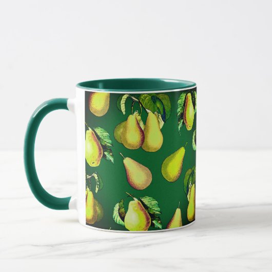 Mug Poire éparpillée Imprimer sur vert émeraude (Gauche)