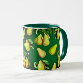 Mug Poire éparpillée Imprimer sur vert émeraude (Devant droit)
