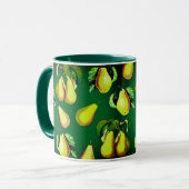 Mug Poire éparpillée Imprimer sur vert émeraude (Devant gauche)
