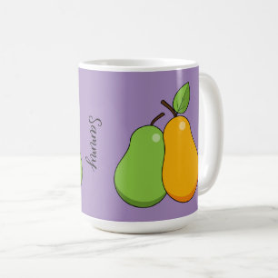 Mug Poires jaunes et vertes Ajouter votre nom