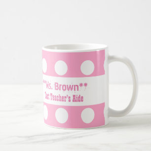 Mug Pois A12 de rose de l'AIDE du meilleur PROFESSEUR