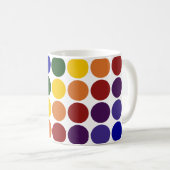 Mug Pois arc-en-ciel en blanc (Devant droit)