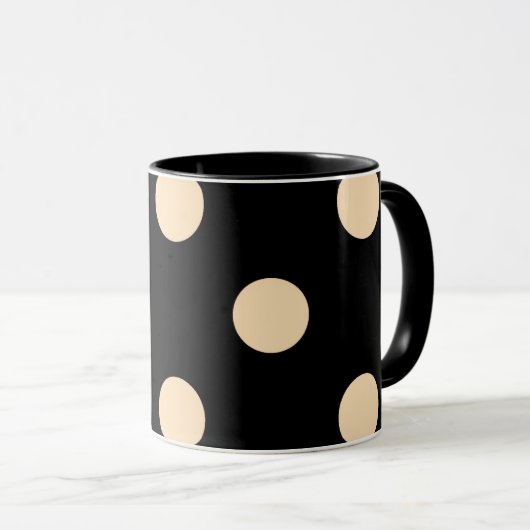 Mug Pois Black Cream (Devant droit)