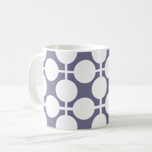 Mug pois blanc gris et motif (Devant gauche)