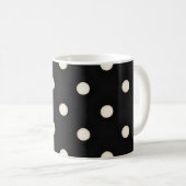 Mug Pois blancs antiques en noir (Devant droit)