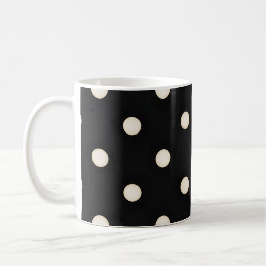 Mug Pois blancs antiques en noir (Gauche)