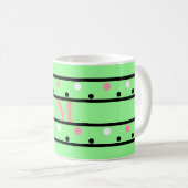 Mug Pois blancs rose monogramme (Devant droit)
