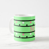 Mug Pois blancs rose monogramme (Devant gauche)