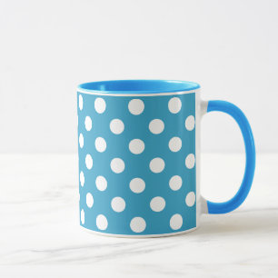 Mug Pois blancs sur Arrière - plan bleu Peacock