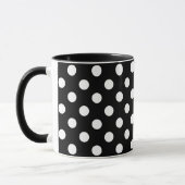 Mug Pois blancs sur Arrière - plan noir (Gauche)
