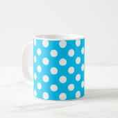 Mug Pois blancs sur bleu électrique (Devant gauche)