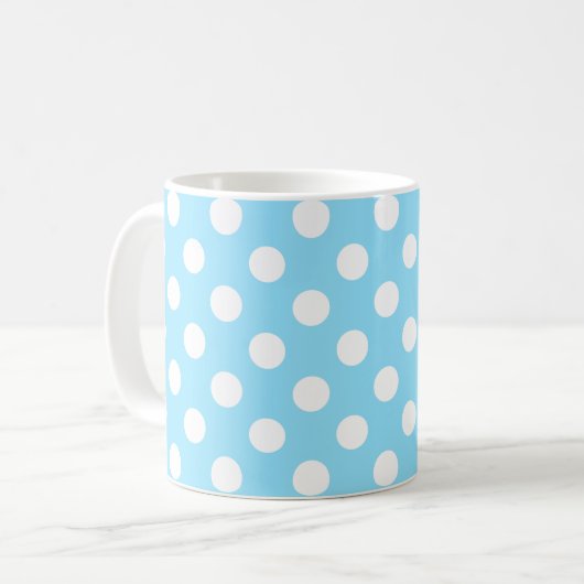 Mug Pois blancs sur bleu pâle (Devant gauche)