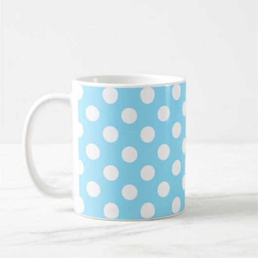 Mug Pois blancs sur bleu pâle (Gauche)