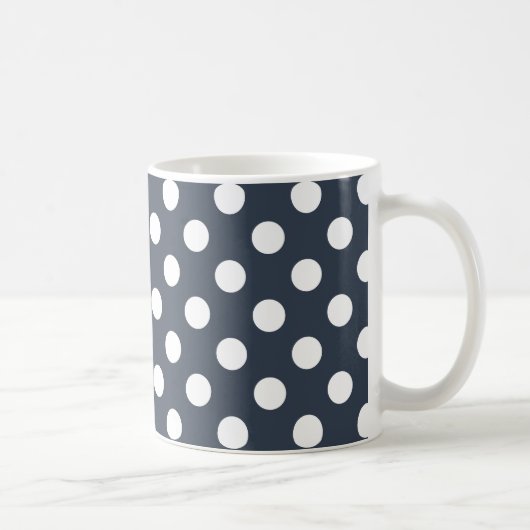 Mug Pois blancs sur gris bleu (Droite)