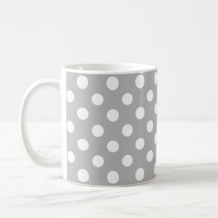 Mug Pois blancs sur le Arrière - plan gris chrome