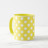 Mug Pois blancs sur le maïs Arrière - plan jaune (Devant gauche)