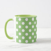 Mug Pois blancs sur Pistachio Green (Gauche)